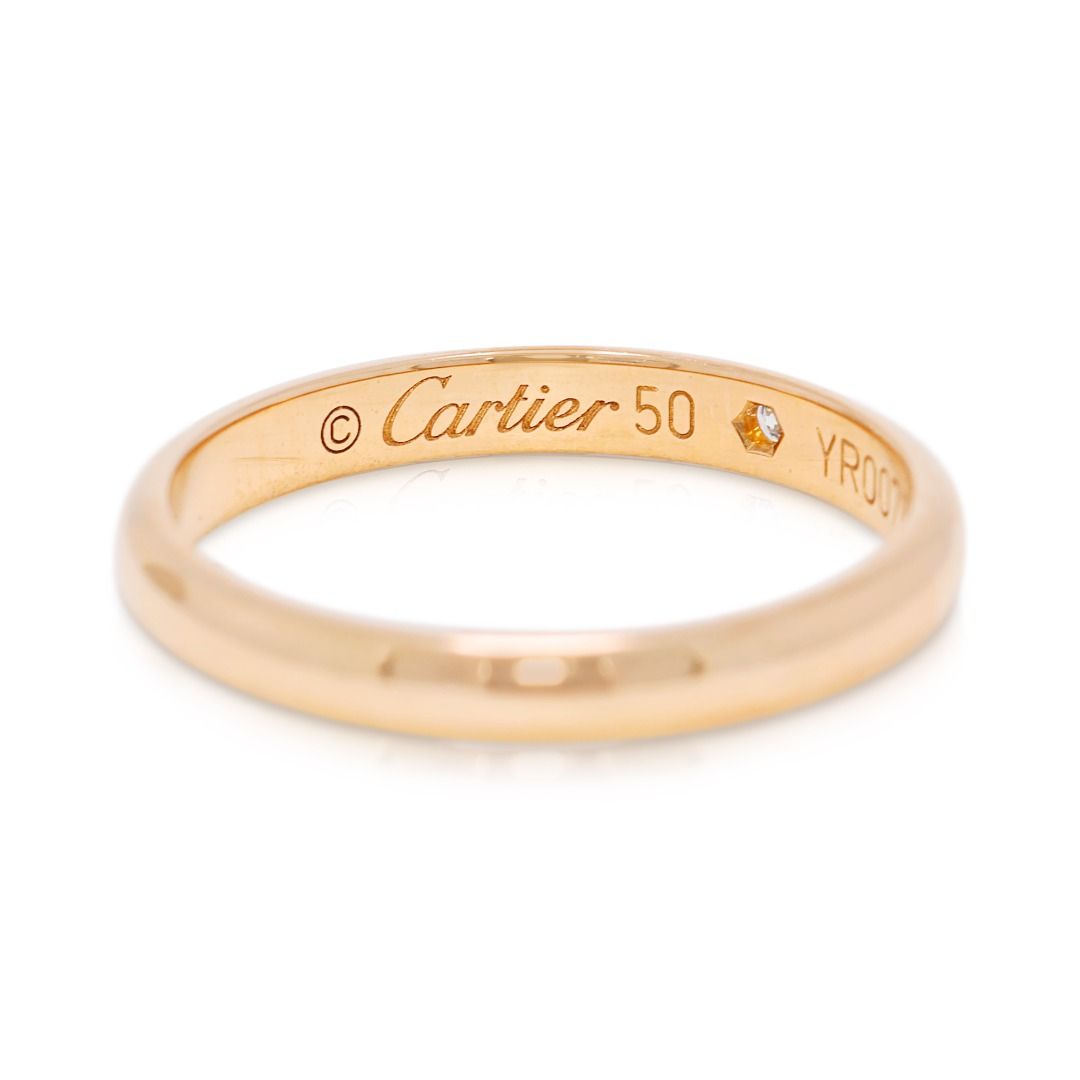 Luxurious 0.02ct Cartier Diamond Ring in 18K Yellow Gold (with Certificate)