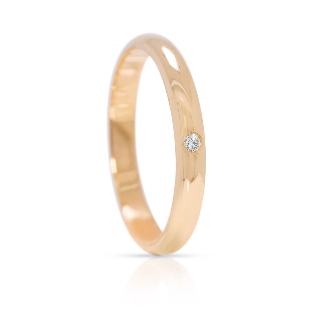 Luxurious 0.02ct Cartier Diamond Ring in 18K Yellow Gold (with Certificate)
