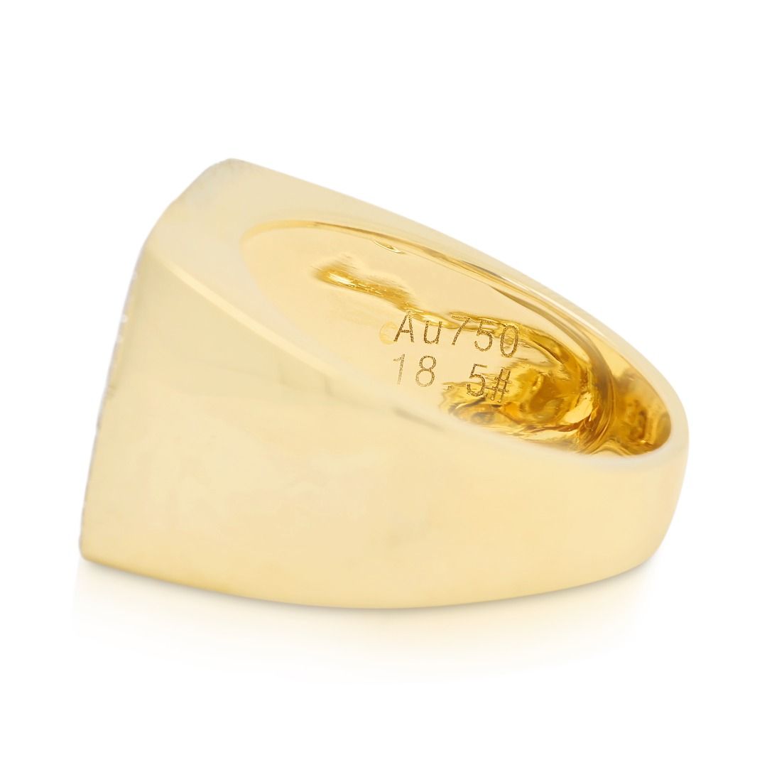 Luxuriöser 0,67ct Diamantring mit breiter Fassung in 18K Gelbgold
