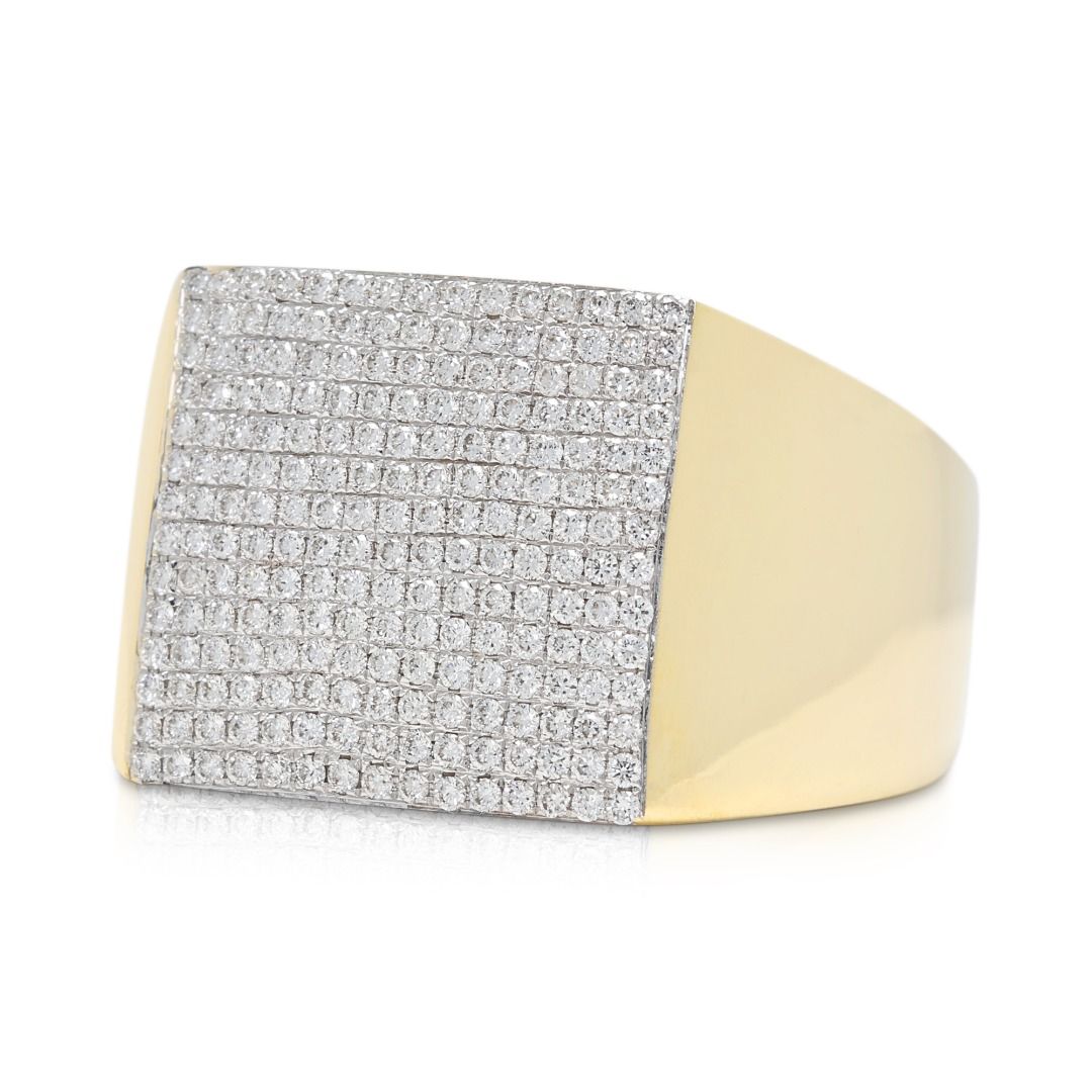Luxuriöser 0,67ct Diamantring mit breiter Fassung in 18K Gelbgold