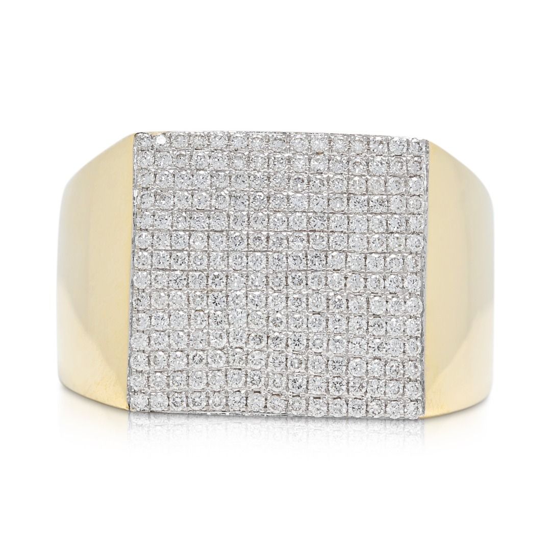 Luxuriöser 0,67ct Diamantring mit breiter Fassung in 18K Gelbgold