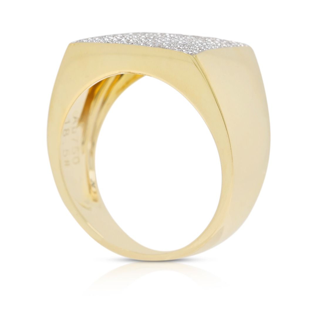 Luxuriöser 0,67ct Diamantring mit breiter Fassung in 18K Gelbgold