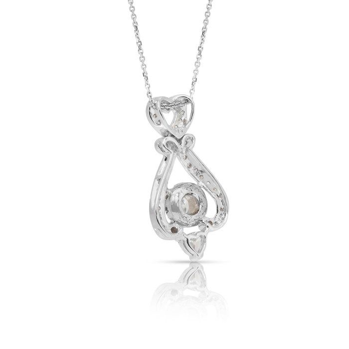 Luxurious 1.23ct Diamonds Necklace with Pendant in 18k White Gold - IGI Certified