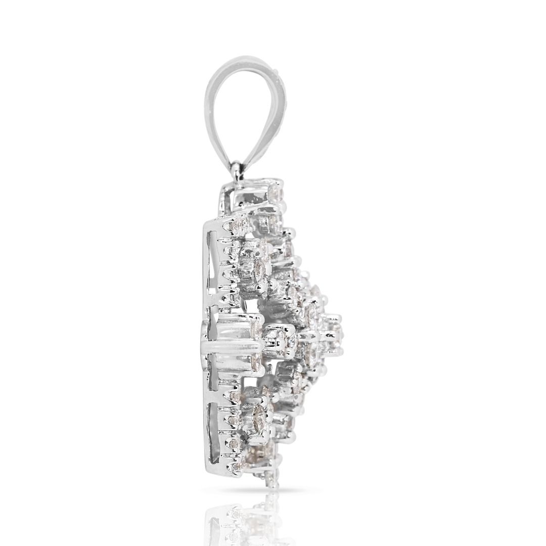 Luxurious 1.66ct Natural Diamond Pendant in 18K White Gold