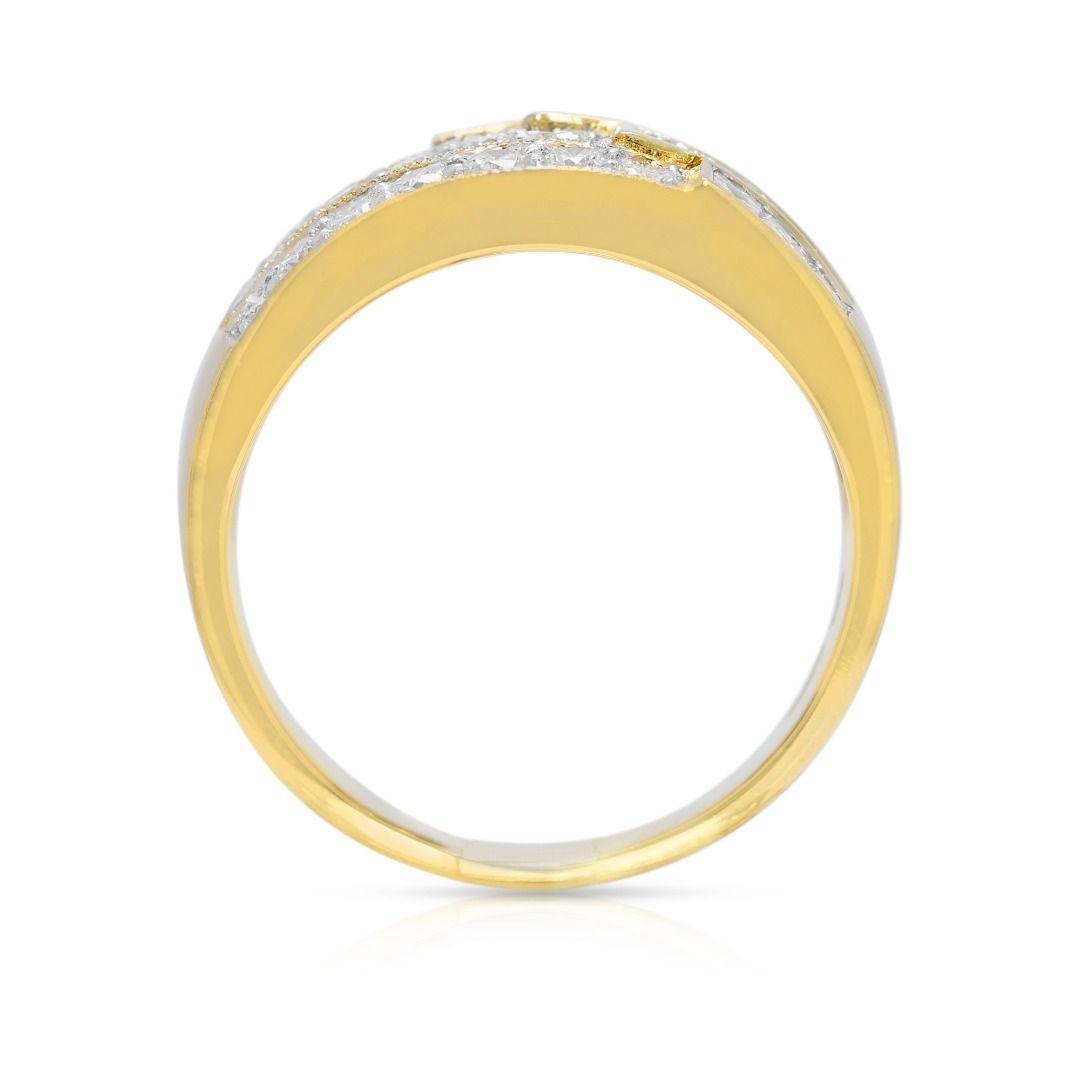 Luxurious 1.98ct Natural Diamond Multi-Row Ring by Larry Jewellery in 18K Yellow Gold