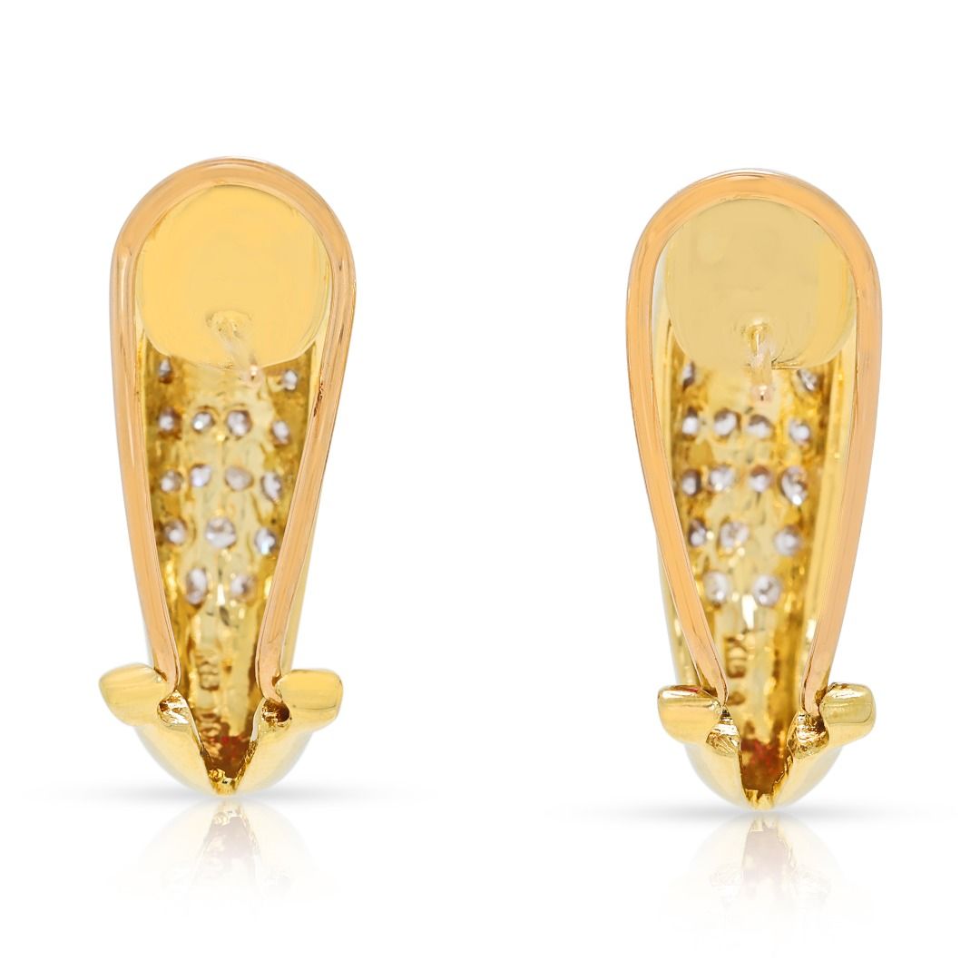 Luxurious 2.06ct Ruby & Diamond Earrings in 18K Yellow Gold