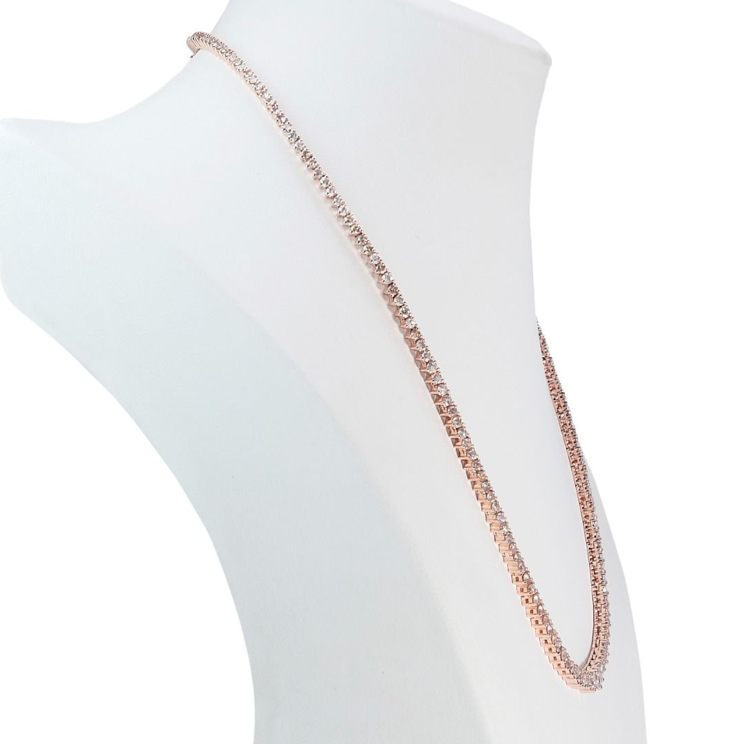 Luxurious 8.37ct. Round Brilliant Collar Diamond Necklace - IGI Certificate