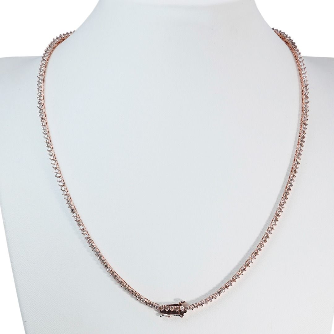 Luxurious 8.37ct. Round Brilliant Collar Diamond Necklace - IGI Certificate