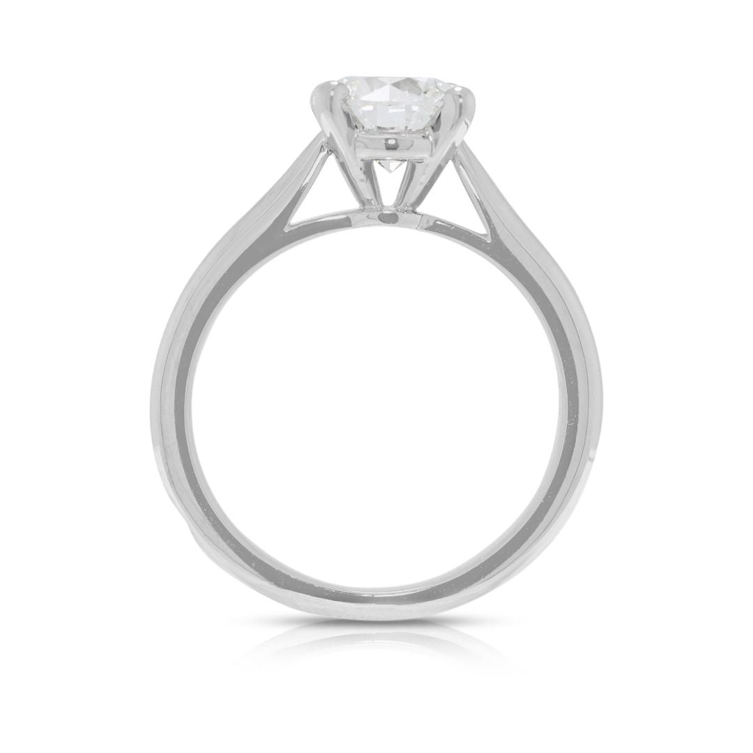 Magnificent 1.01ct Natural Diamond Solitaire 18K White Gold Ring by Cartier - GIA Certified
