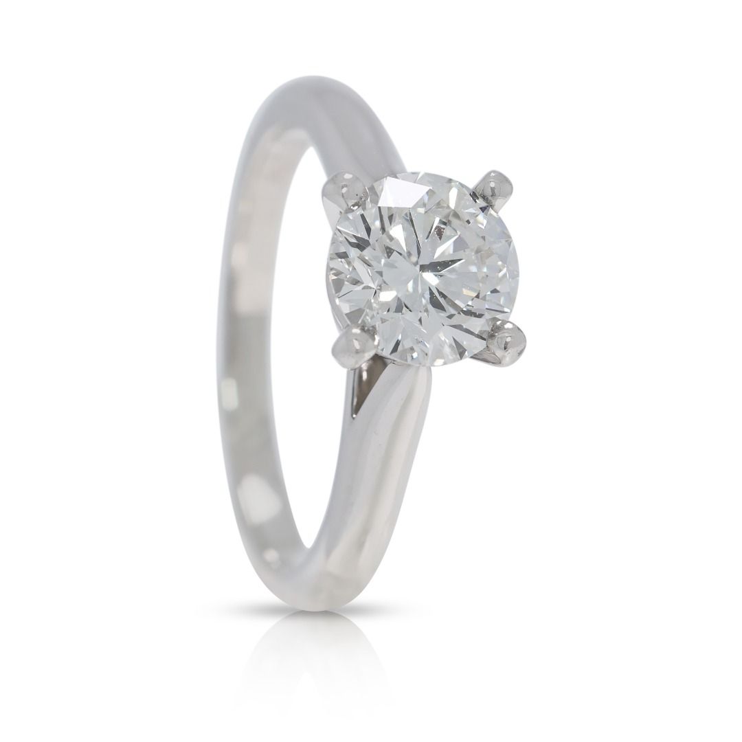 Magnificent 1.01ct Natural Diamond Solitaire 18K White Gold Ring by Cartier - GIA Certified