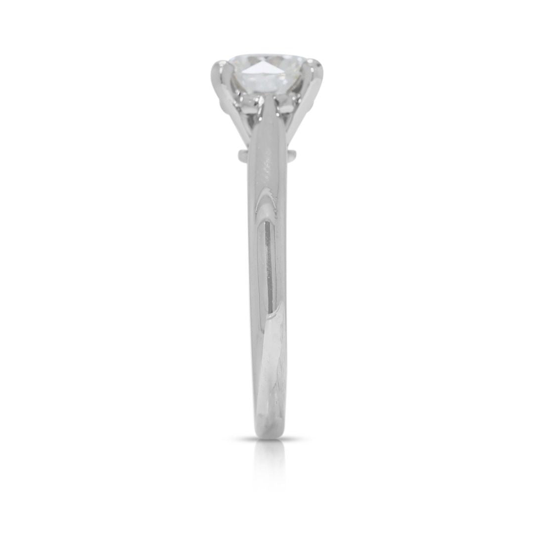 Magnificent 1.01ct Natural Diamond Solitaire 18K White Gold Ring by Cartier - GIA Certified