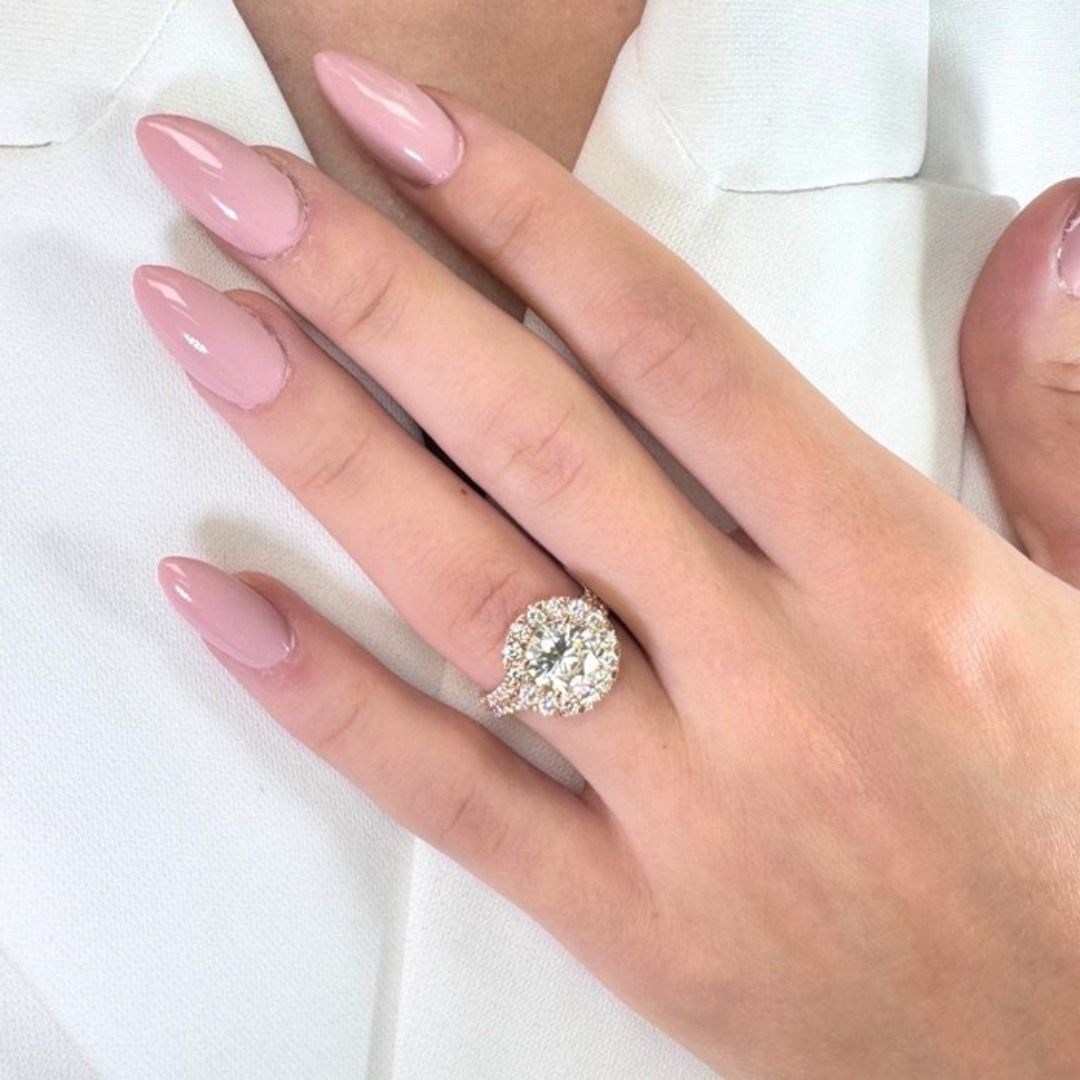 Magnificent 2.66ct Diamonds Halo Ring in 18k Rose Gold - IGI Certified