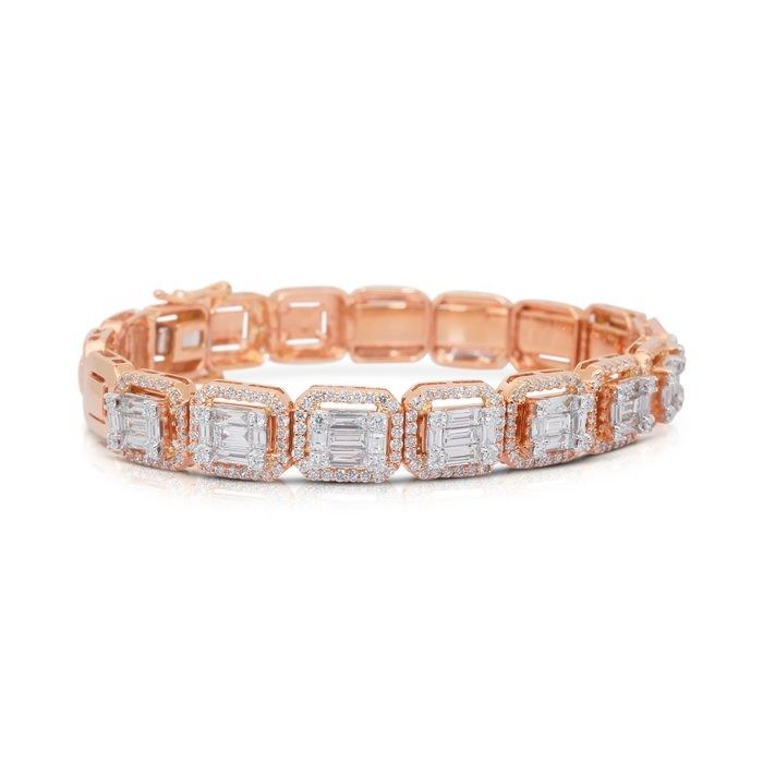 Magnificent 4.61ct Diamonds Bracelet in 18k Rose Gold - IGI Certified