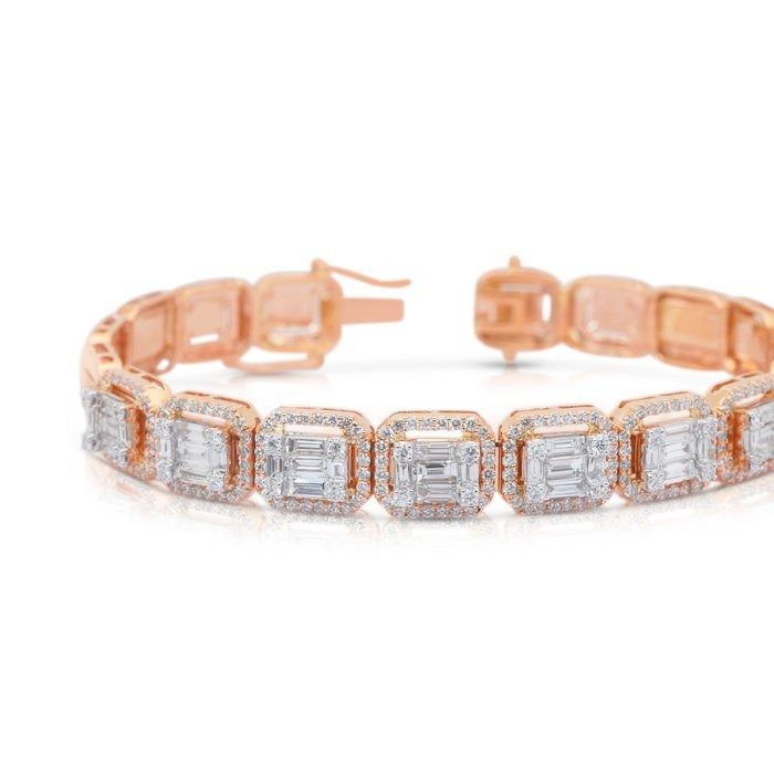 Magnificent 4.61ct Diamonds Bracelet in 18k Rose Gold - IGI Certified