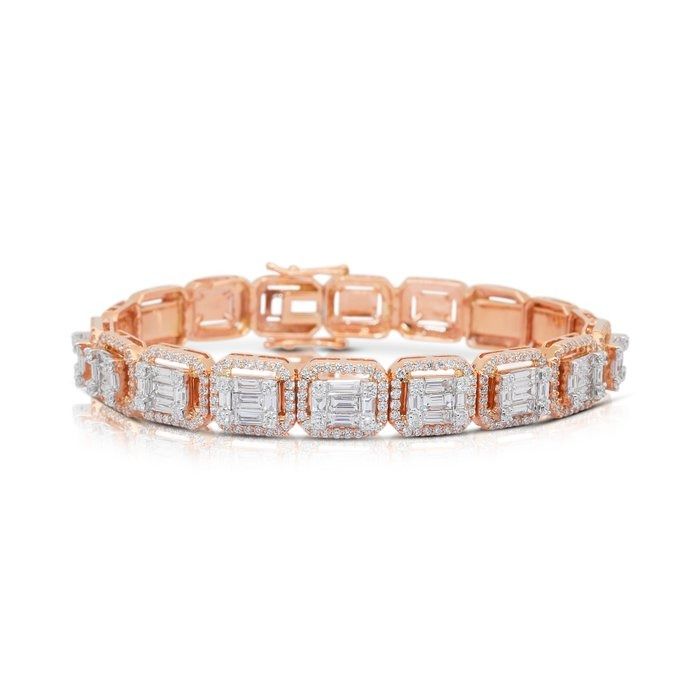 Magnificent 4.61ct Diamonds Bracelet in 18k Rose Gold - IGI Certified