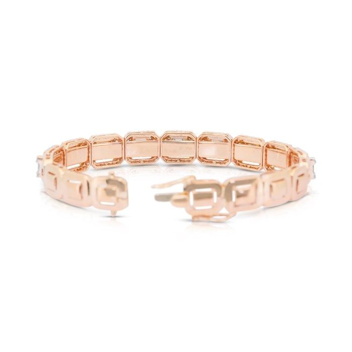 Magnificent 4.61ct Diamonds Bracelet in 18k Rose Gold - IGI Certified