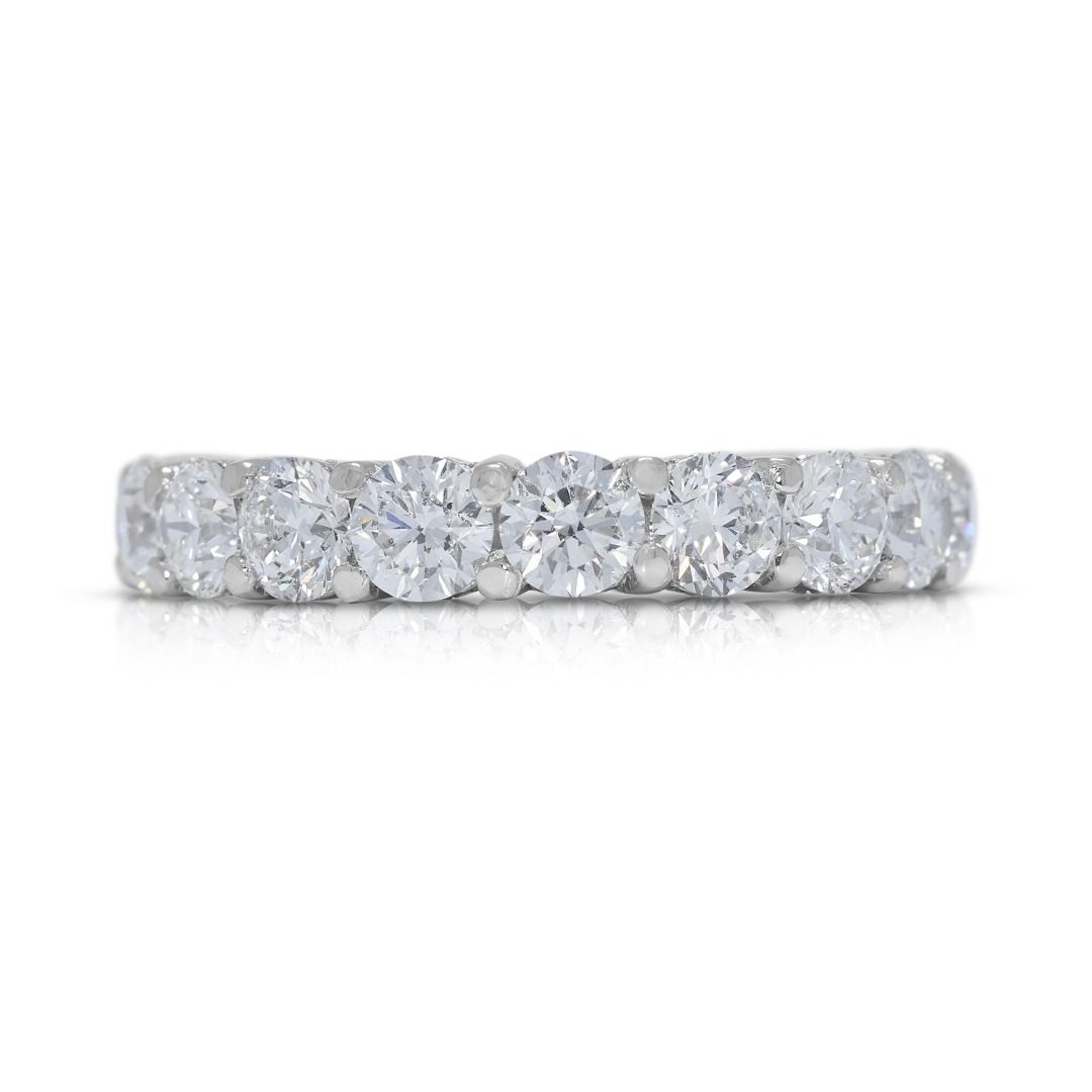 Majestic 5.36ct Natural Diamond Full Eternity 18k White Gold Ring (New-unworn)