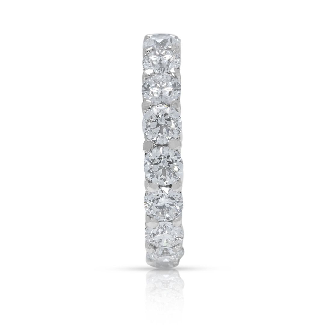 Majestic 5.36ct Natural Diamond Full Eternity 18k White Gold Ring (New-unworn)