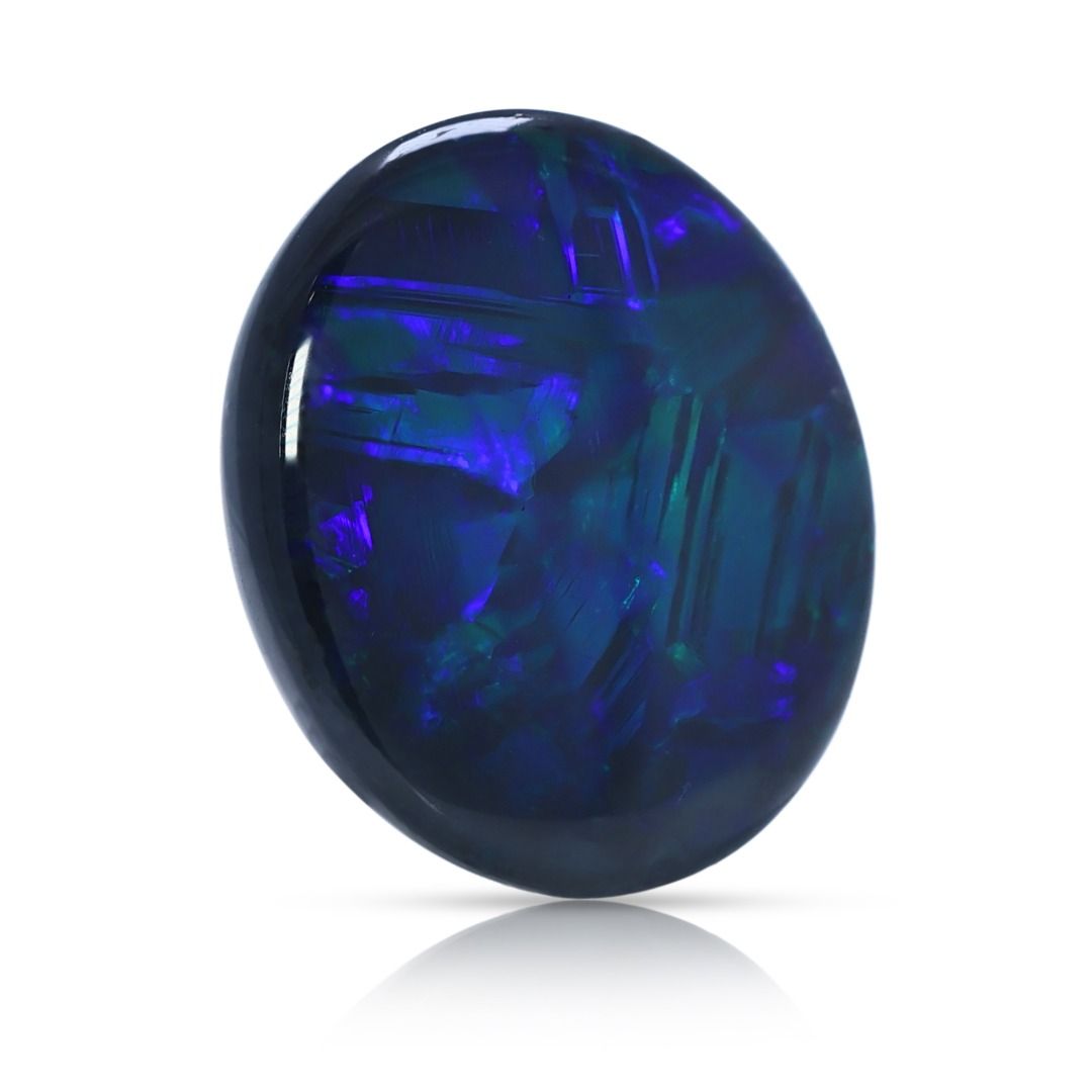 Mesmerizing 2.65ct Natural Black Opal Oval Cabochon - NGI Certified