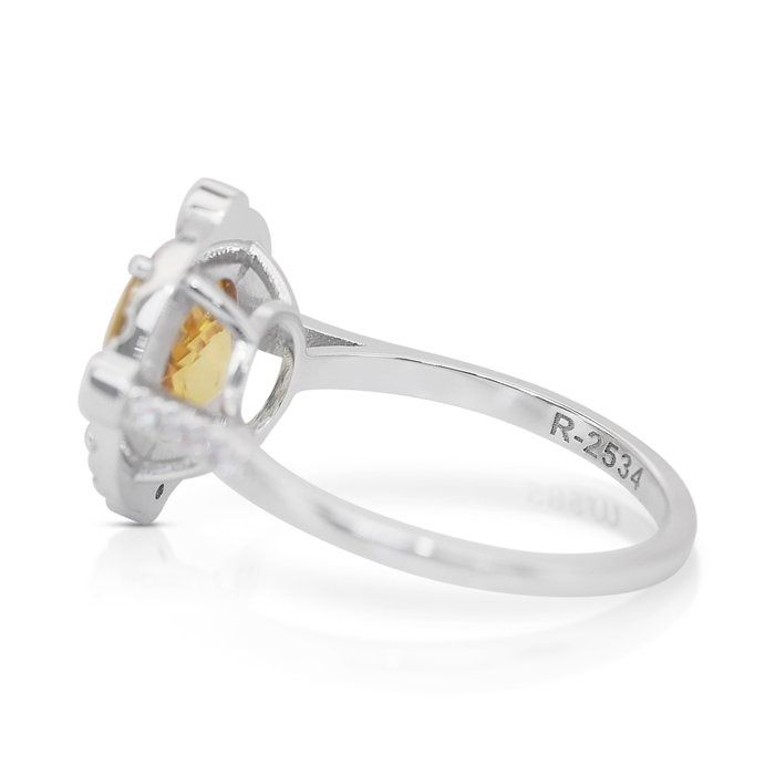 Mesmerizing 3.56ct Sapphire and Diamonds Cluster Ring in 14k White Gold - IGI Certified