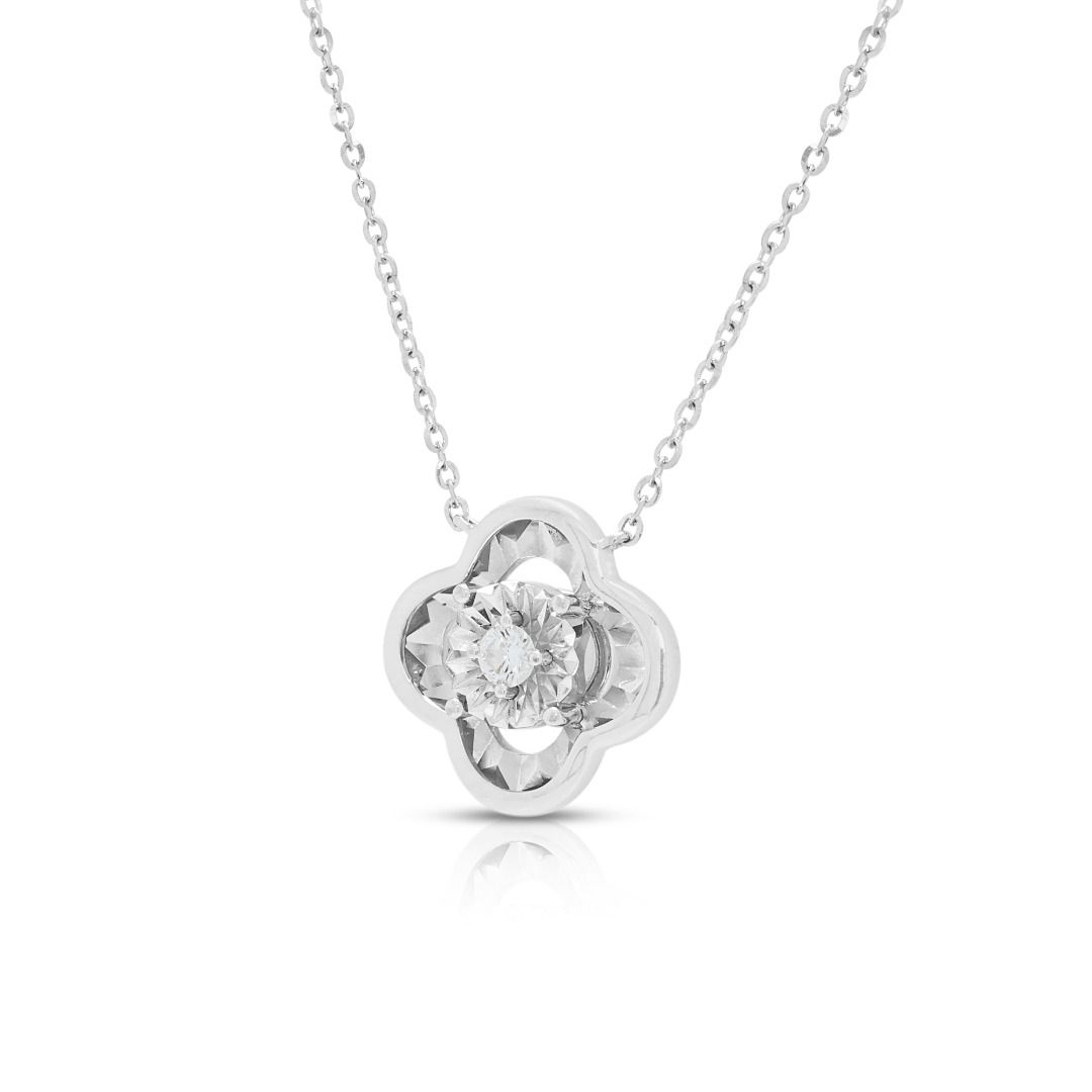 Minimalist 0.03ct Diamond Necklace in 18K White Gold