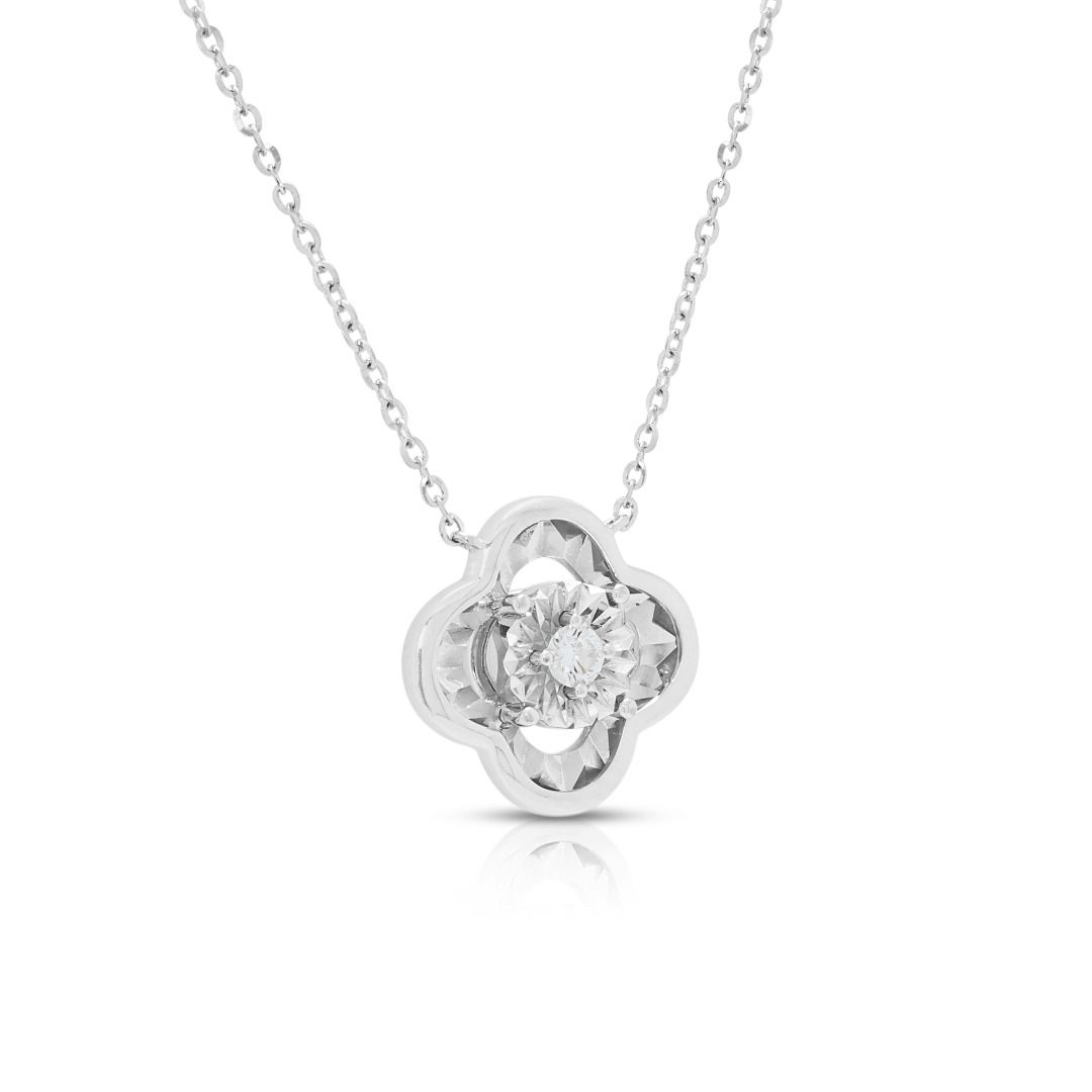 Minimalist 0.03ct Diamond Necklace in 18K White Gold