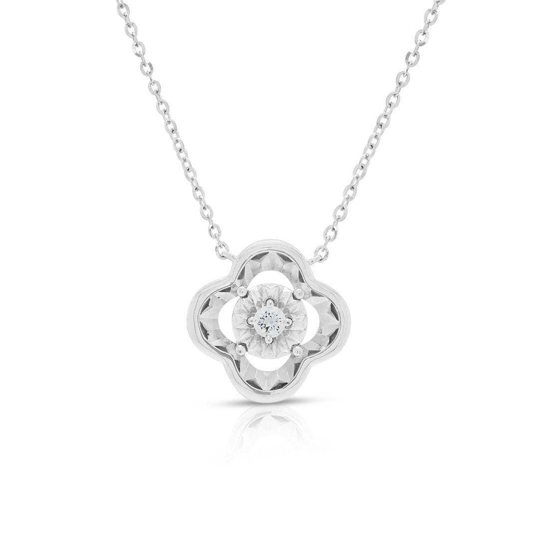 Minimalist 0.03ct Diamond Necklace in 18K White Gold