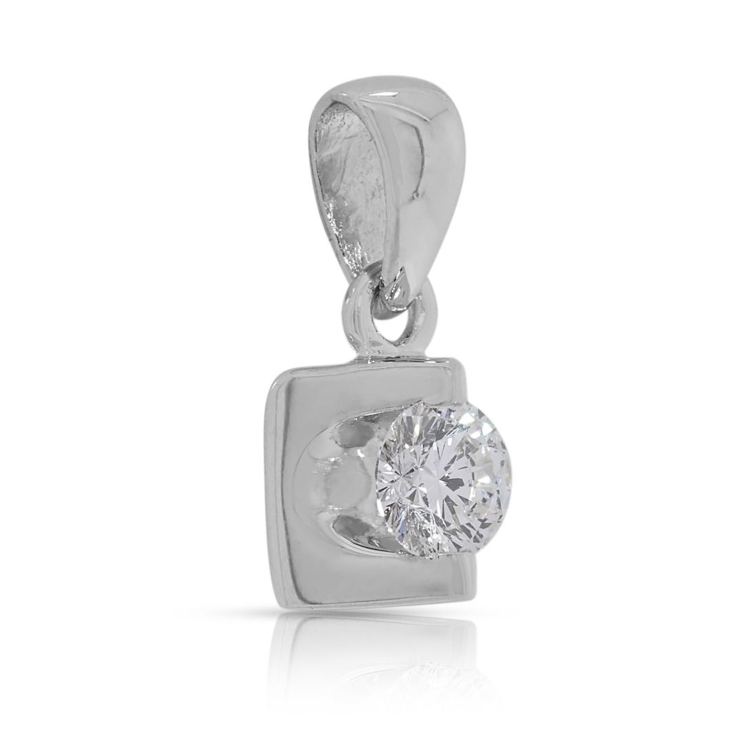 Mnimalist 0.16ct Diamond Pendant in 18K White Gold by SOO KEE