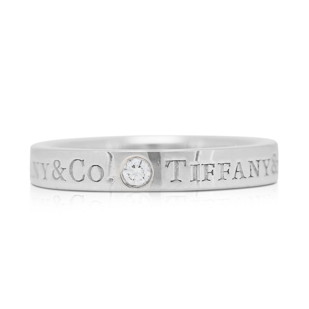 Modest 0.05ct Diamond Platinum Ring by Tiffany & Co.