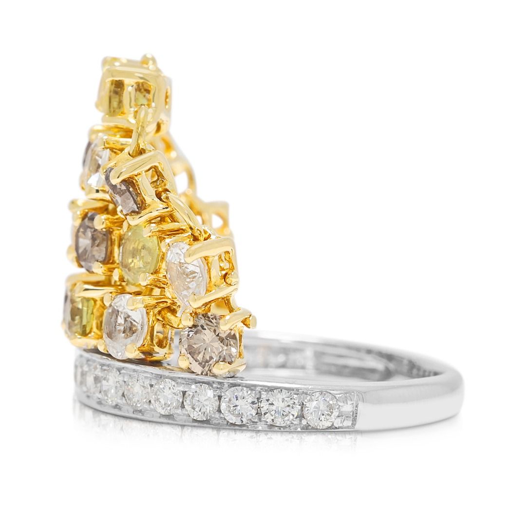 Opulent 1.03ct Sapphire & Diamond Channel-Set Vintage Ring in 18K Two-Toned Gold