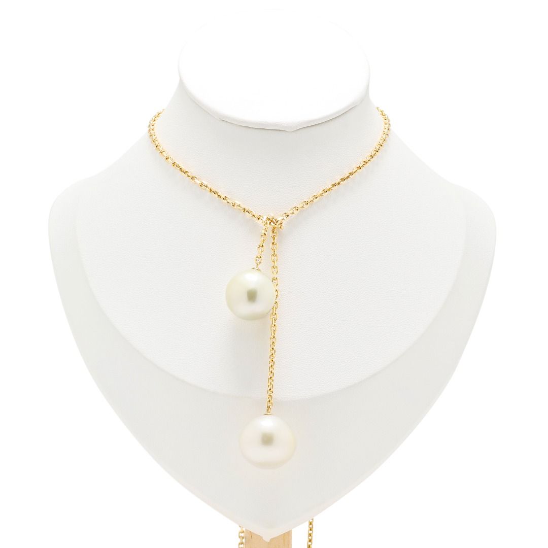 Opulent South Sea Pearl Drop Necklace in 18K Yellow Gold