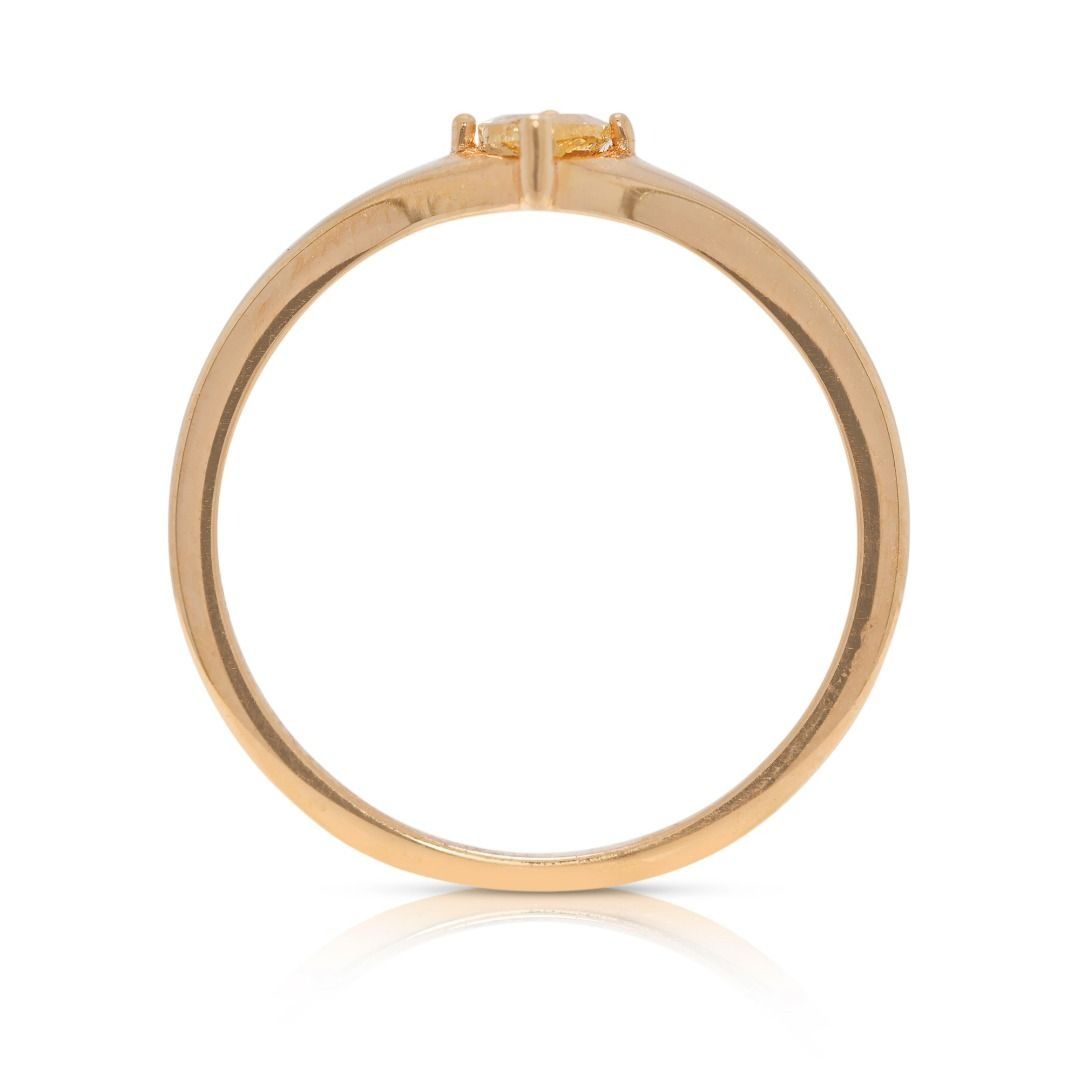 Polished 0.25ct Diamond Solitaire Ring in 18K Rose Gold - NGI Certified