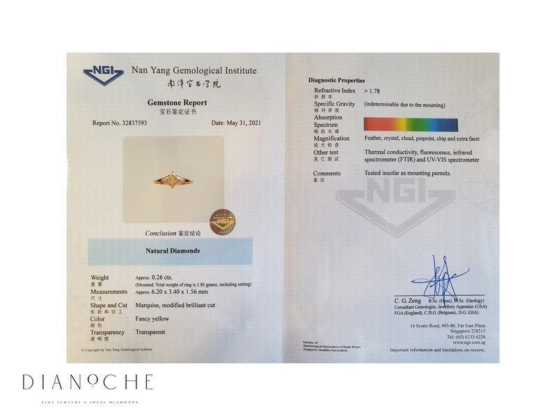 Polished 0.25ct Diamond Solitaire Ring in 18K Rose Gold - NGI Certified