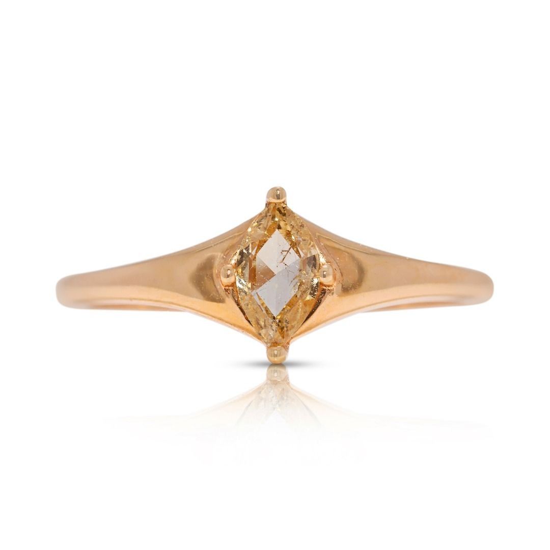 Polished 0.25ct Diamond Solitaire Ring in 18K Rose Gold - NGI Certified
