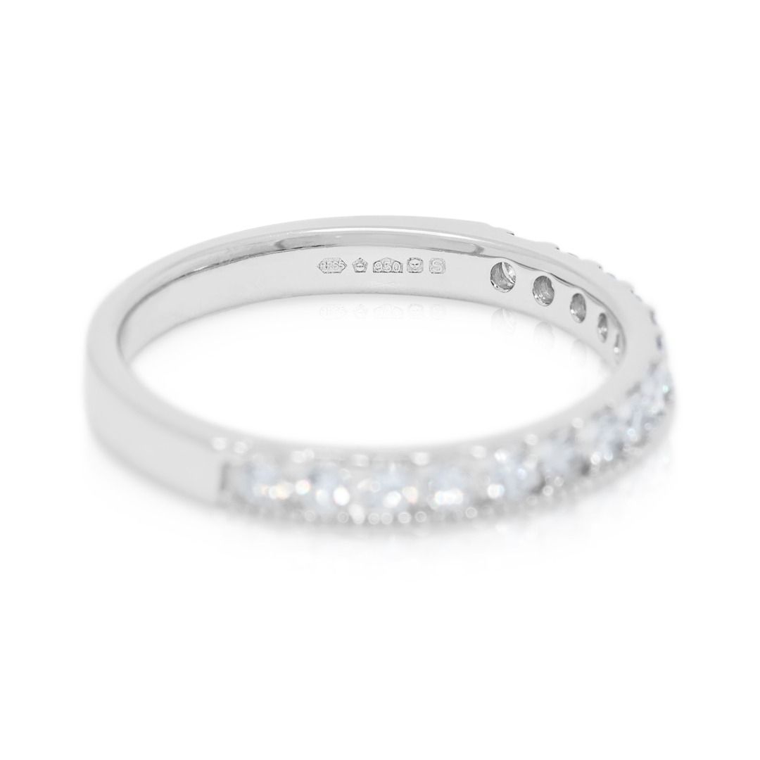 Polished 0.46ct Platinum Half Eternity Diamond Ring (New-Unworn)