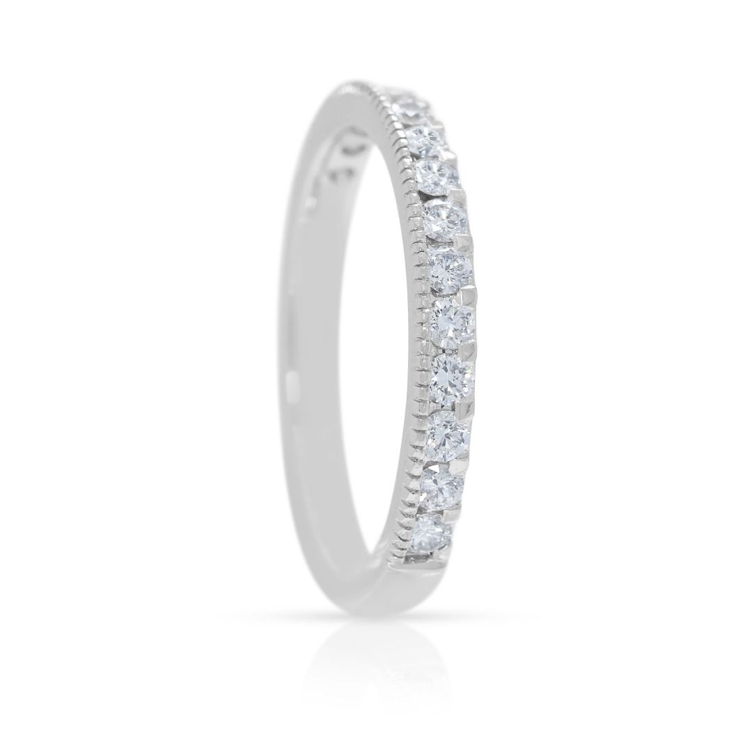 Polished 0.46ct Platinum Half Eternity Diamond Ring (New-Unworn)