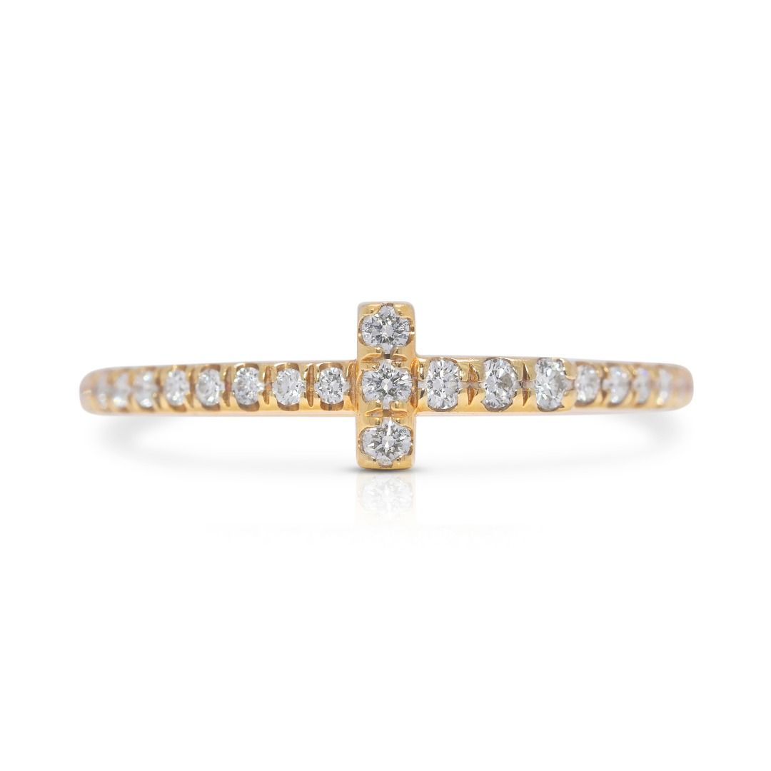 Prestigious 0.35ct Natural Diamonds Tiffany & Co. Ring in 18K Yellow Gold