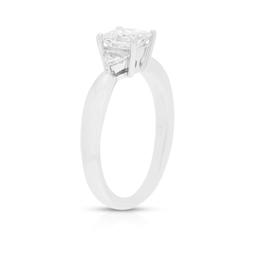 Prestigious 0.79ct Natural Diamond Three-Stone Ring in Platinum - GIA Certified