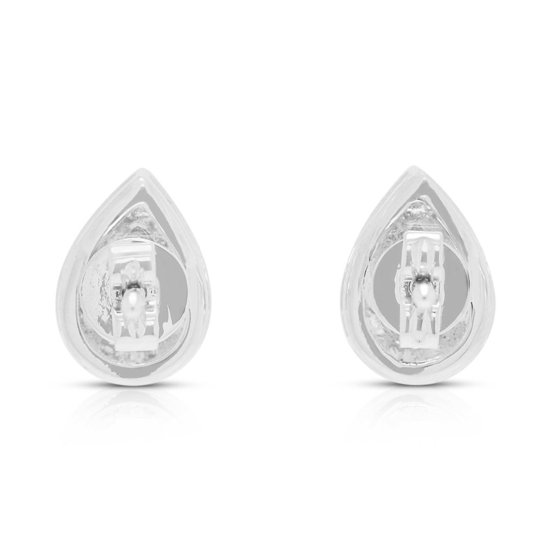 Strahlende 0,54ct Halo Diamant Ohrstecker in 18K Weißgold