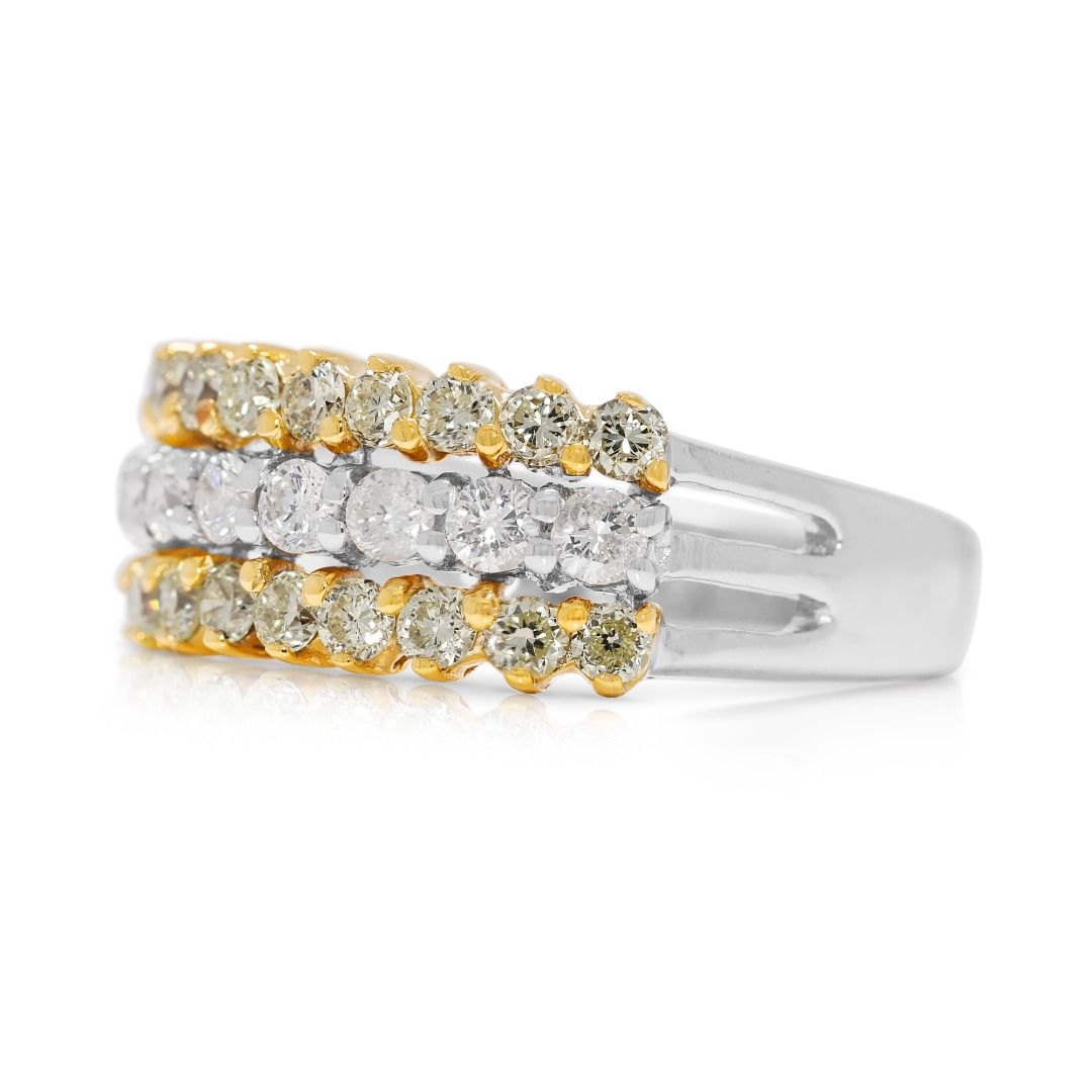 Radiant 0.71ct Diamond Ring in 18K Two-Toned Gold