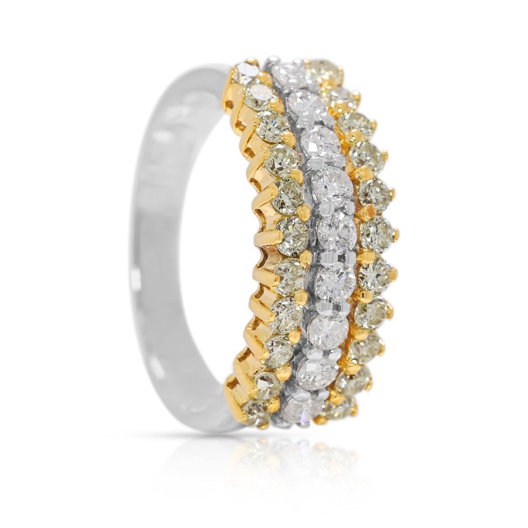 Radiant 0.71ct Diamond Ring in 18K Two-Toned Gold