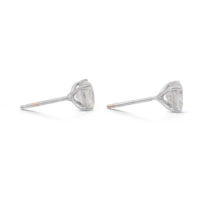 Radiant 2.03ct Diamonds Stud Earrings in 18k White Gold - IGI Certified
