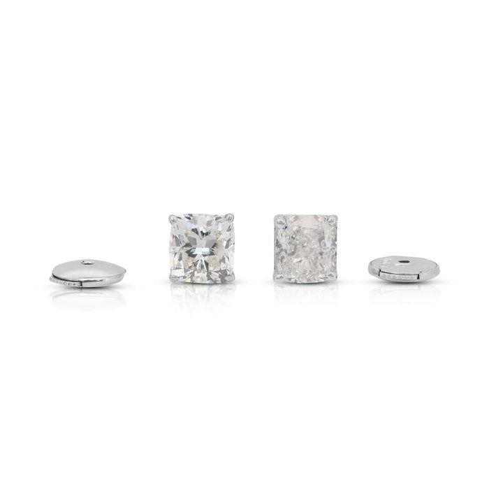 Radiant 2.03ct Diamonds Stud Earrings in 18k White Gold - IGI Certified
