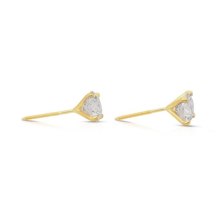 Radiant 2.05ct Diamonds Stud Earrings in 18k Yellow Gold - IGI Certified