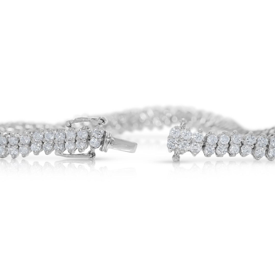 Radiant 3.45ct Diamond Tennis Bracelet in 18K White Gold