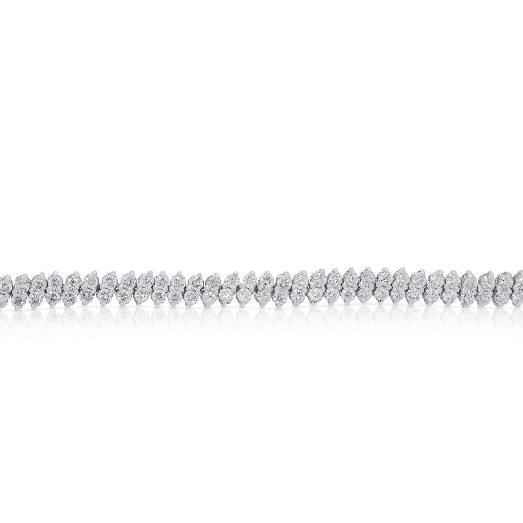 Radiant 3.45ct Diamond Tennis Bracelet in 18K White Gold