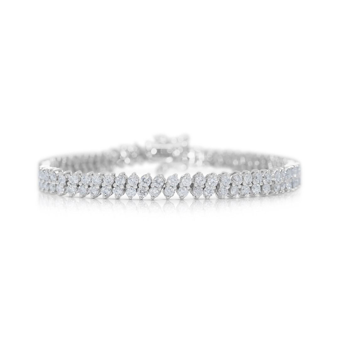 Radiant 3.45ct Diamond Tennis Bracelet in 18K White Gold