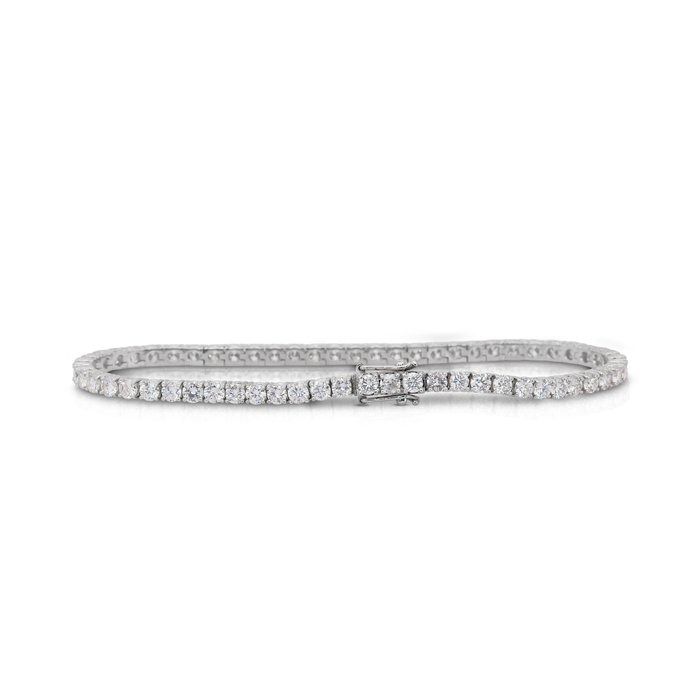 Radiant 5.60ct Diamonds Tennis Bracelet in 18k White Gold - IGI Certified