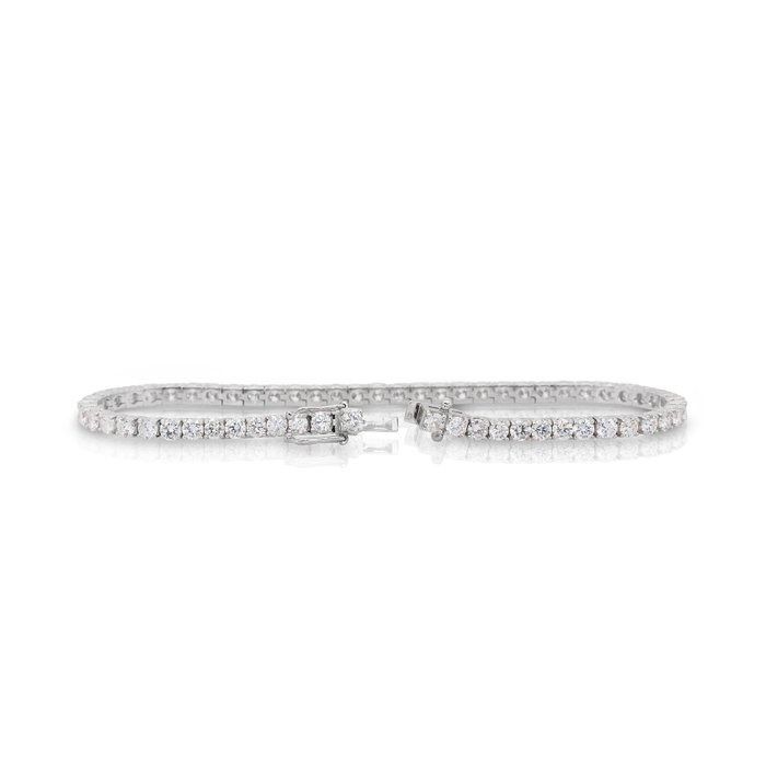 Radiant 5.60ct Diamonds Tennis Bracelet in 18k White Gold - IGI Certified
