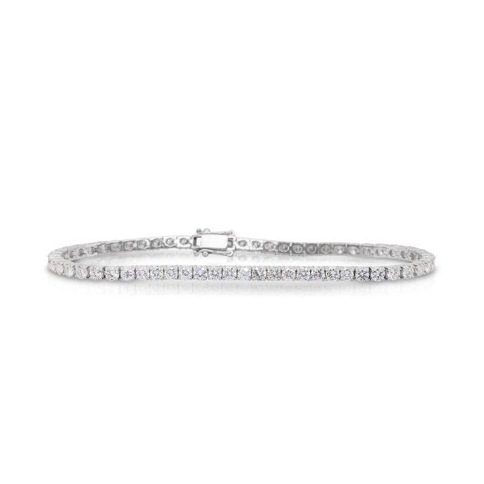 Radiant 5.60ct Diamonds Tennis Bracelet in 18k White Gold - IGI Certified